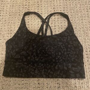 Lululemon Black Patterned Sports Bra